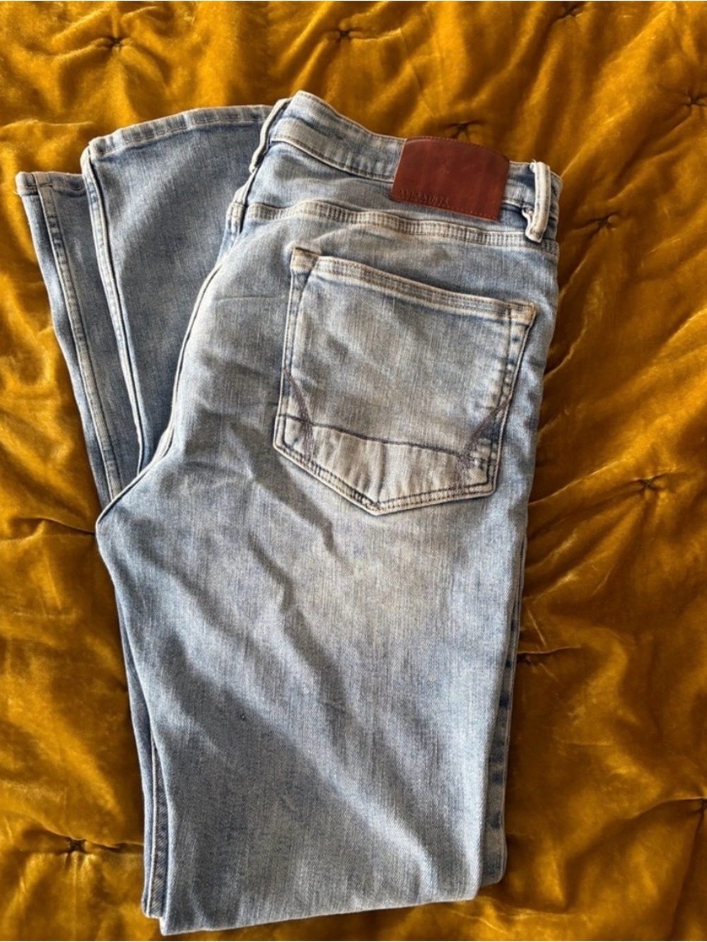 Allsaints Light Wash Blue Denim Jeans - Classic Back Pocket
